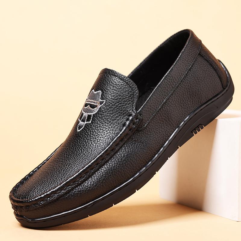 Summer New Men's Doudou Shoes Leather Casual Leather Shoes Men's Shoes Single Shoes Shoes