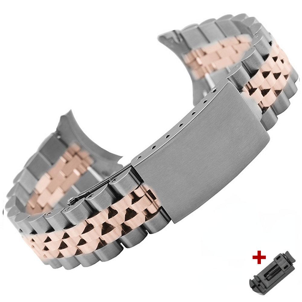 18/19/22mm/20mm Stainless Steel Luxury Strap For Rolex For Huawei GT6/5 Pro 46mm band Metal Solid Watch loop For Seiko Bracelet