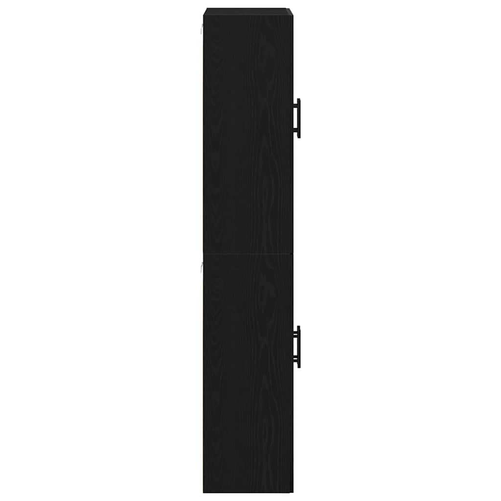 Wall Cabinet 2 pcs Black Oak Effect 69.5 x 34 x 90 cm