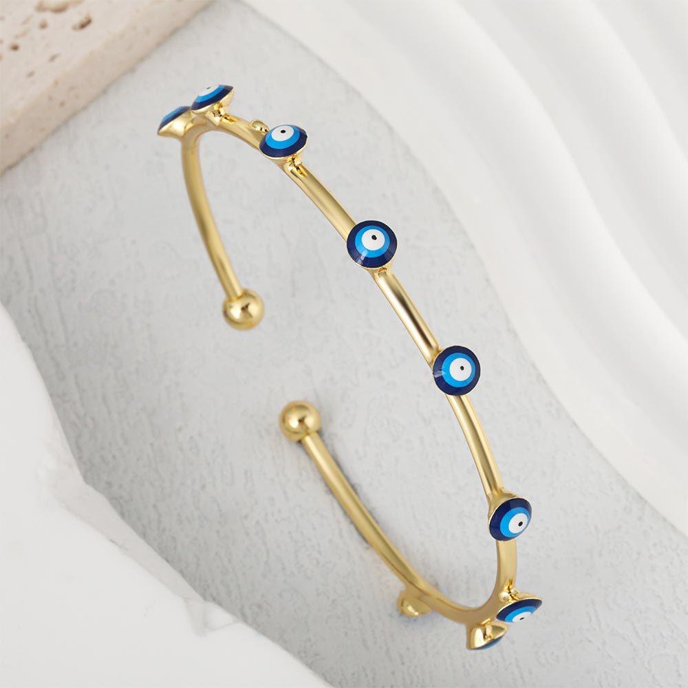 European and American New Fashion Jewelry Dripping Oil Devil's Eye Bracelet for Women with Creative Opening