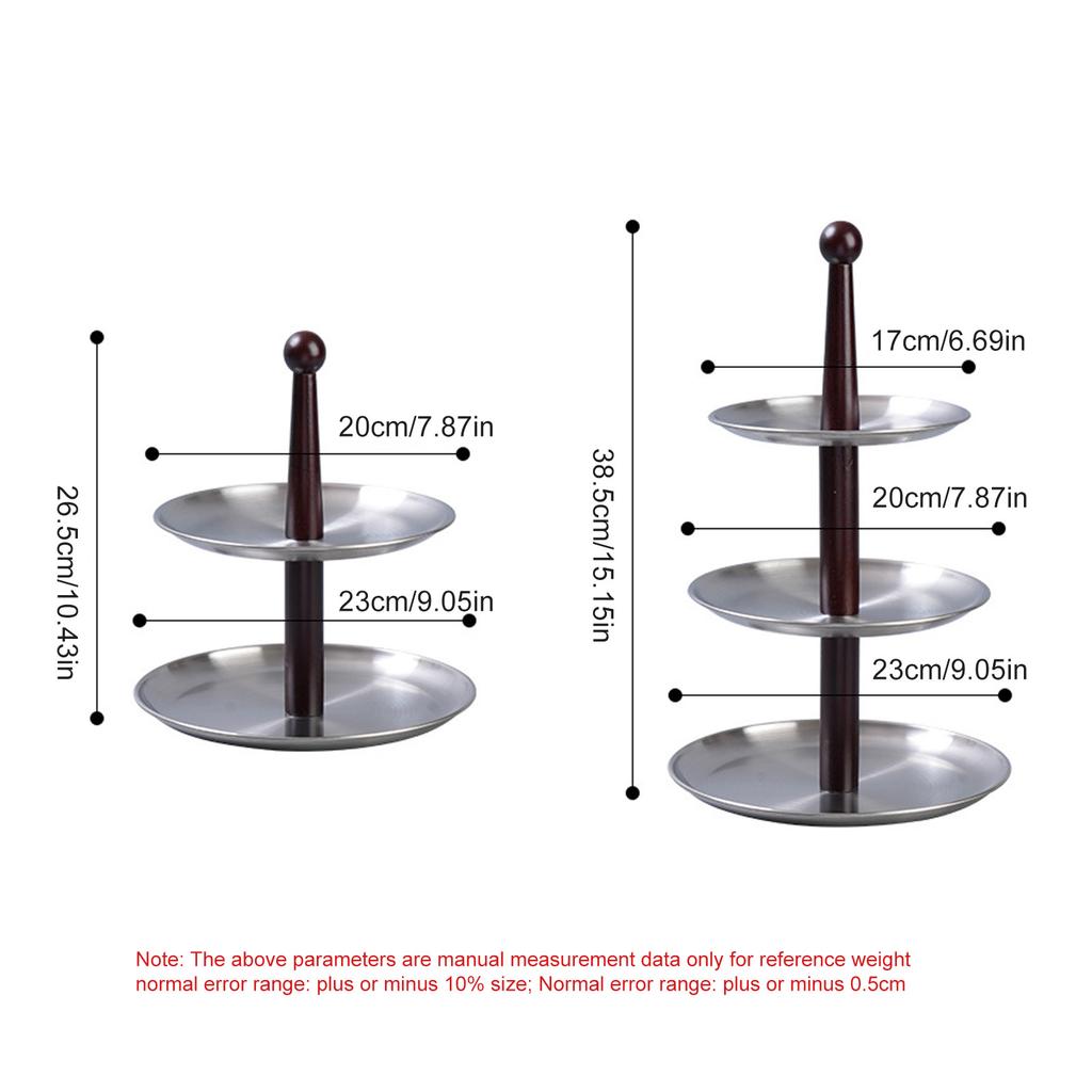 Round Metal Dessert and Fruits Tray Modern Stainless Steel Candy Fruit Display Holders for Home and Event Decoration