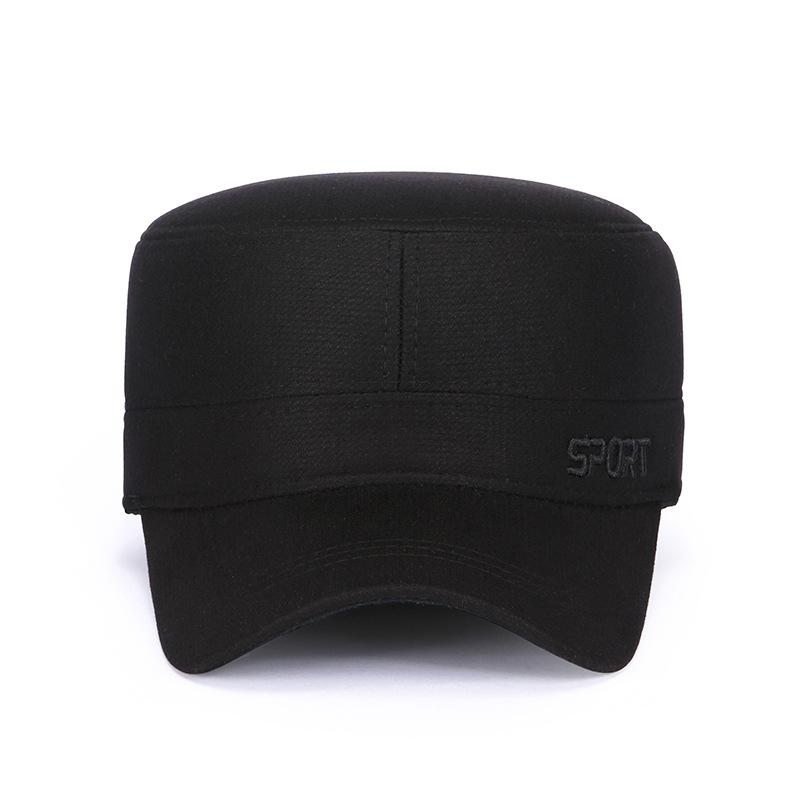 Męska Zimowa Czapka Płaska dla Średniego Wieku Jesienna Ciepła Czapka z Nausznikami dla Taty