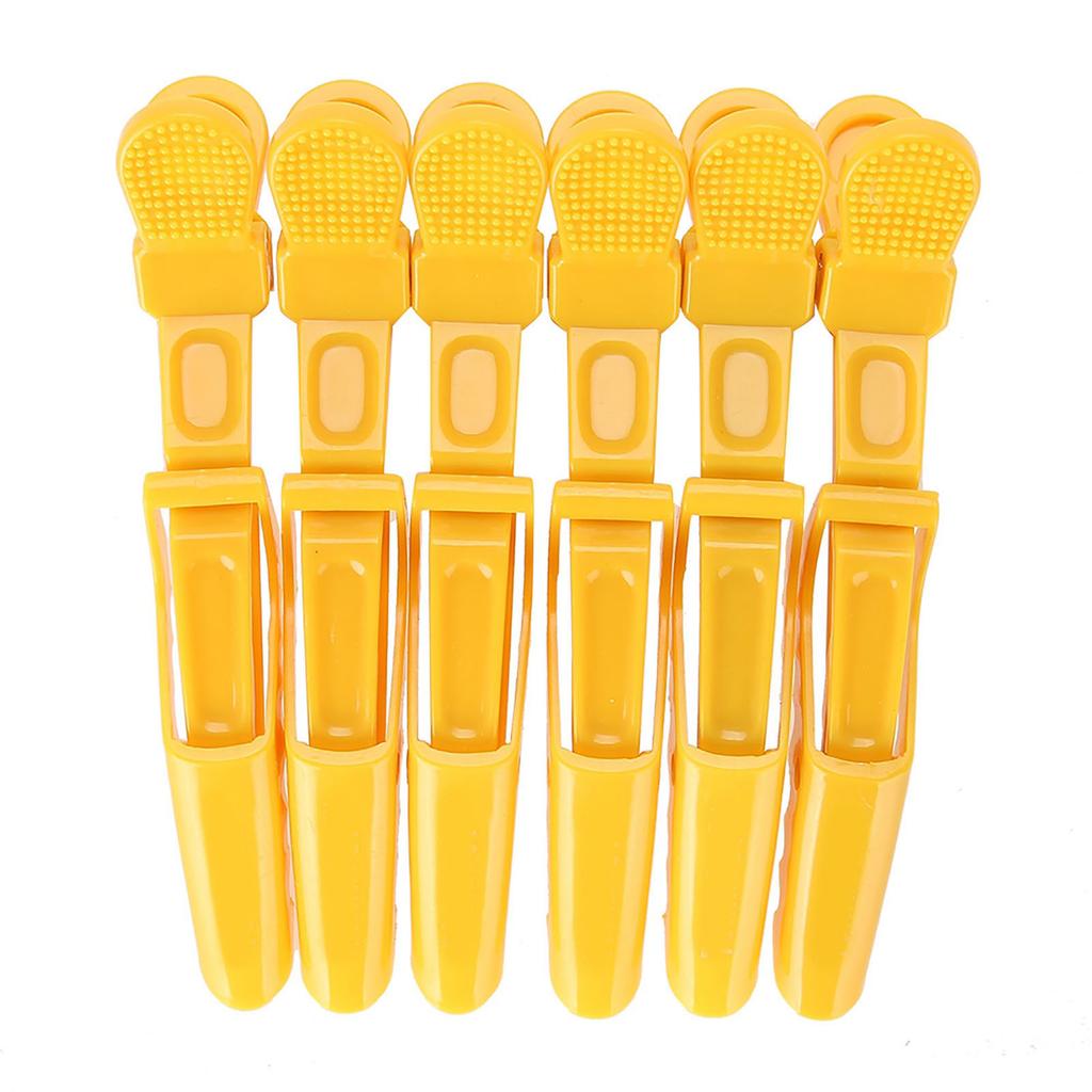 6Pcs Crocodile Hair Clip Anti slip Single Prong Hairdressing Hair Section Claw Clasps Yellow