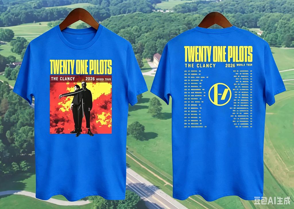 Twenty One Pilots Clancy World Tour 2026 Music T Shirt Black Gift for Fans Summer New Unisex Unisex Cotton Tshirt Street Wear Y2K