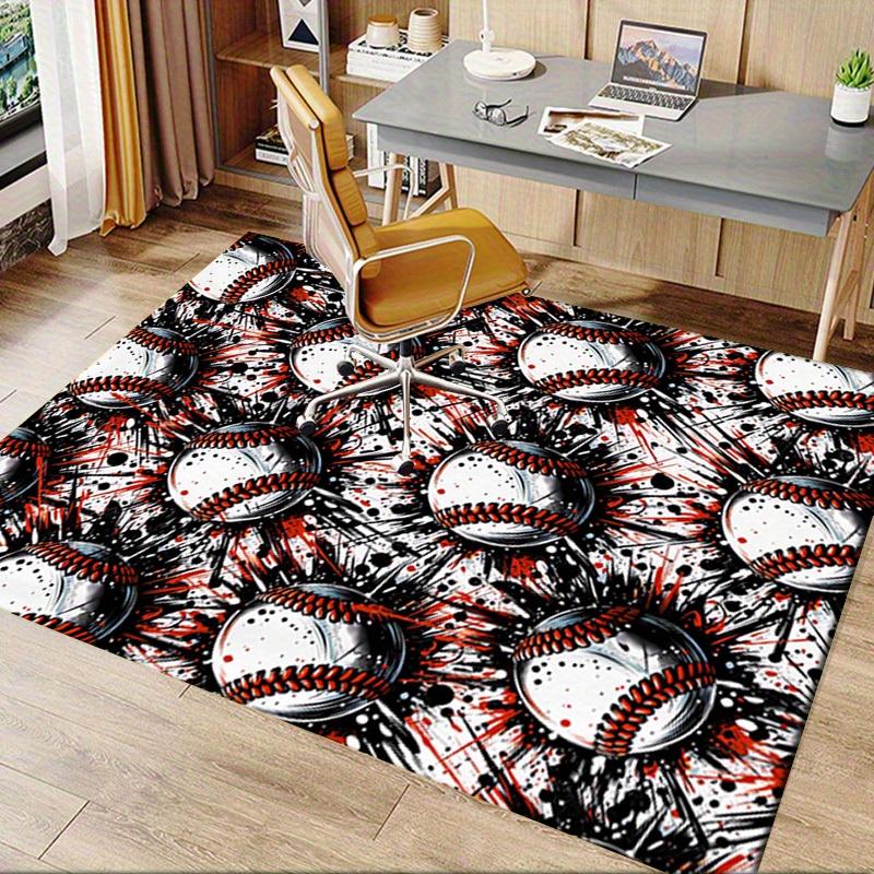 Office Carpet: Baseball Patterned Sofa Rug for Chair Protection