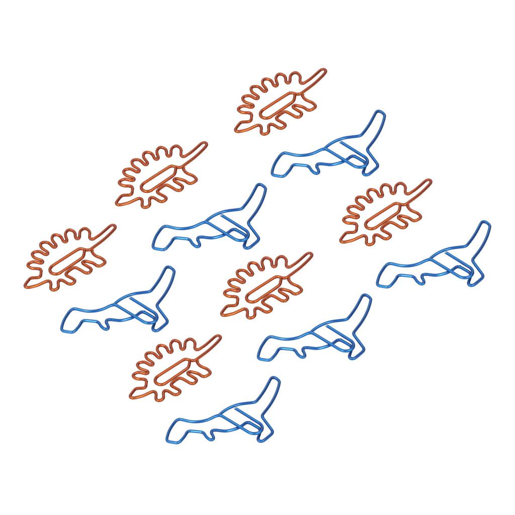 100Pcs Paper Clips Unique Dinosaur Shape Lightweight Portable Electroplating Process Metal Paperclip