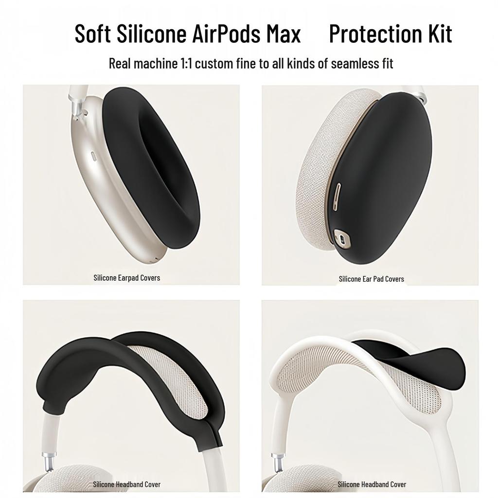 AirPods Max Silicone Protective Case: Soft Headphone Shell for Bluetooth Earphones