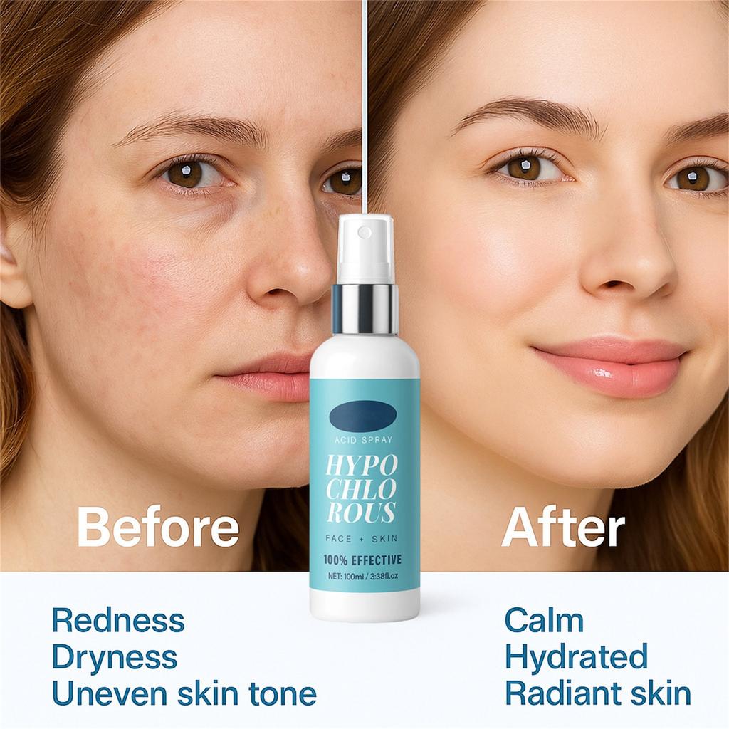 Hypochlorous Spray 100ml Soothes , Effectively Relieves Redness And Irritation, Keeps Skin Hydrated All Day, And Restores Skin's Nat