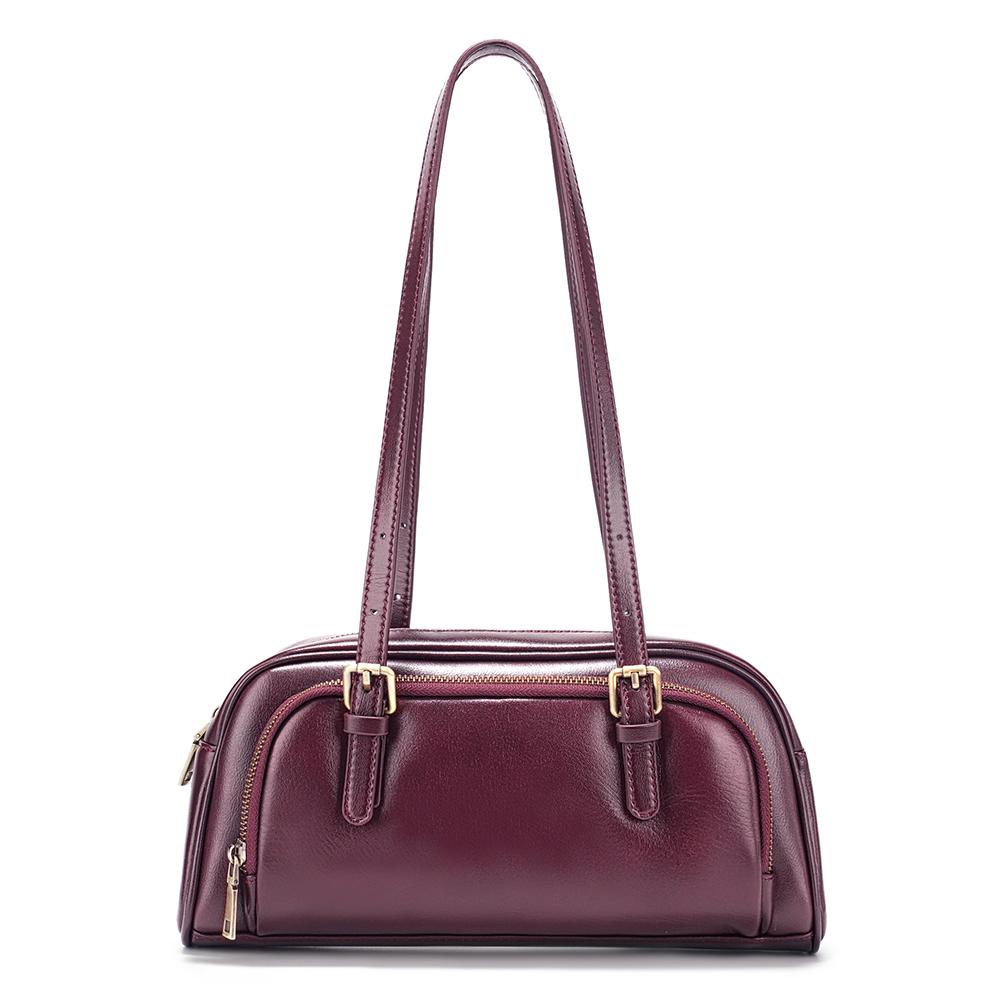 Women French Style Underarm Bag Genuine Leather Shoulder Bag