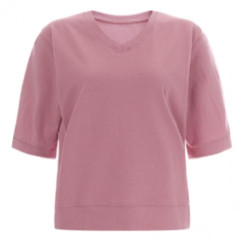Shop Women V Neck 100 CoTTon Loose FiT ShorT sleeVe T shirT Purple Dai Wsh