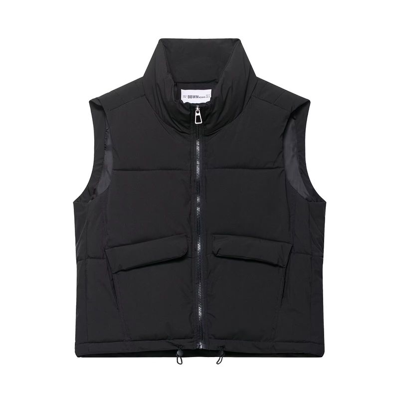 Araltay New Arrival Fashion Style Women's Clothing Fashion All-Match Minimalist Pure Color Sleeveless Turtleneck Cotton-Padded Jacket Vest Coat