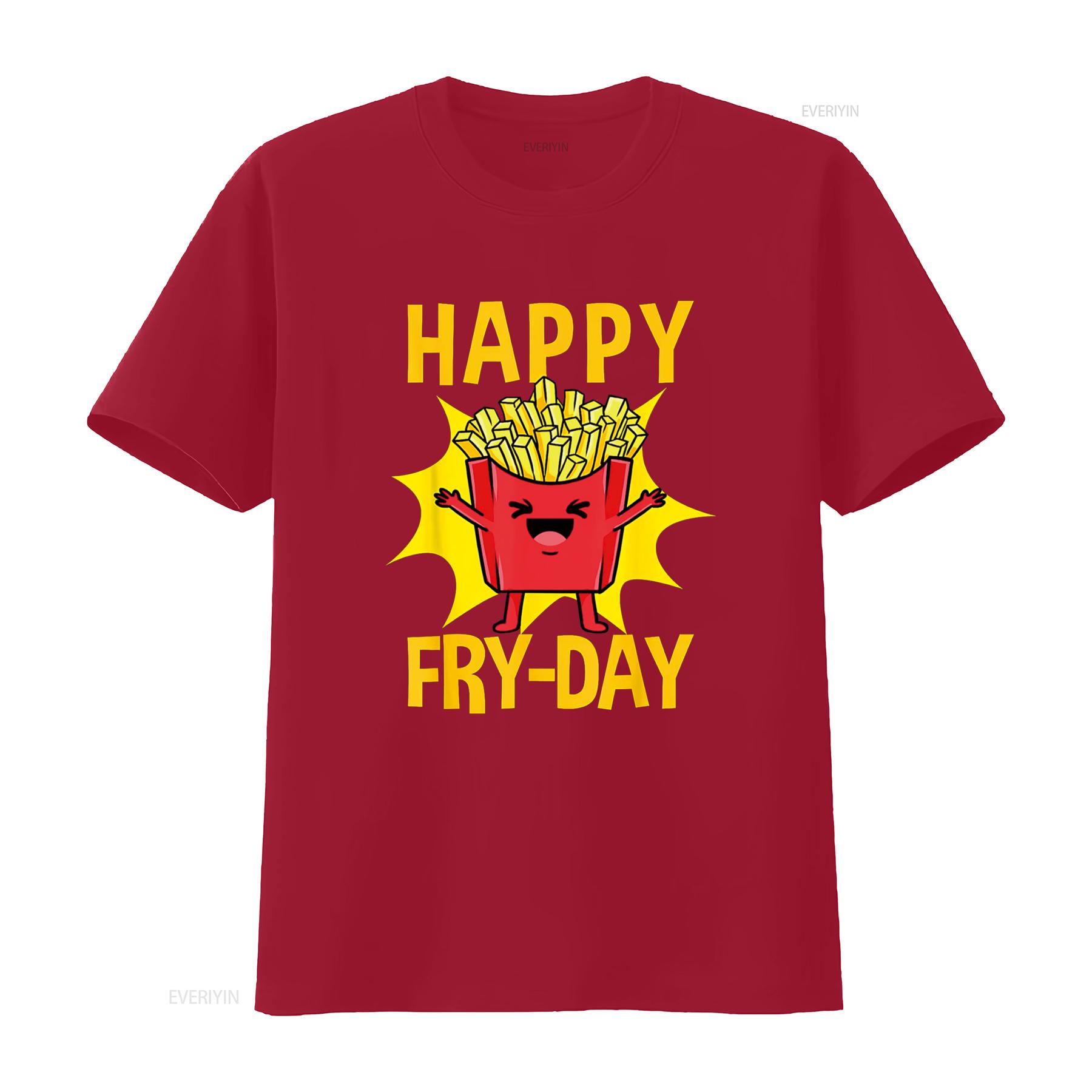 Happy Fry Day French Fries Lover T Shirt vintage Washed graphic Stretched Comfortable Versatile Unisex Soft Breathable S