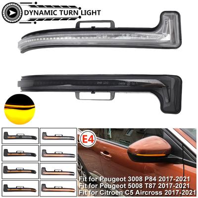 1Pair Rearview Dynamic Sequential Mirror Flowing LED Turn Signal Light For Peugeot 3008 P84 5008 T87 Citroen C5 Aircross