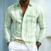 Men's High-quality Long Sleeved Shirt with White and Blue Contrasting Colors, Trendy Business Casual Long Sleeved Slim Fit Shirt