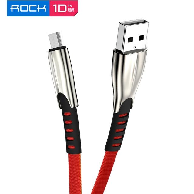 Micro USB kabel ROCK 2,4A rychlé nabíjení synchronizace dat Microusb kabel Android mobilní telefonní kabel