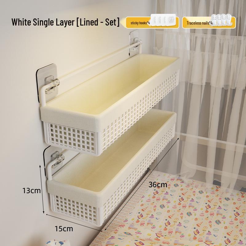Punch-free Wall Shelf: Bedside Storage for Dorms & Bunks