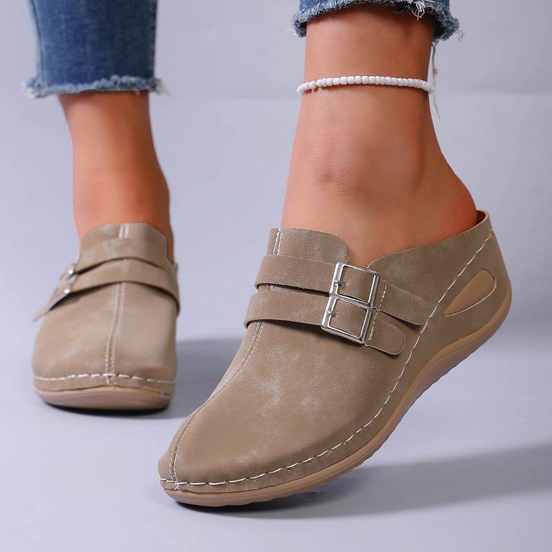 New Style Slippers with Retro Front Design, Women's Shoes with Soft Soles, Fashionable Half-slippers