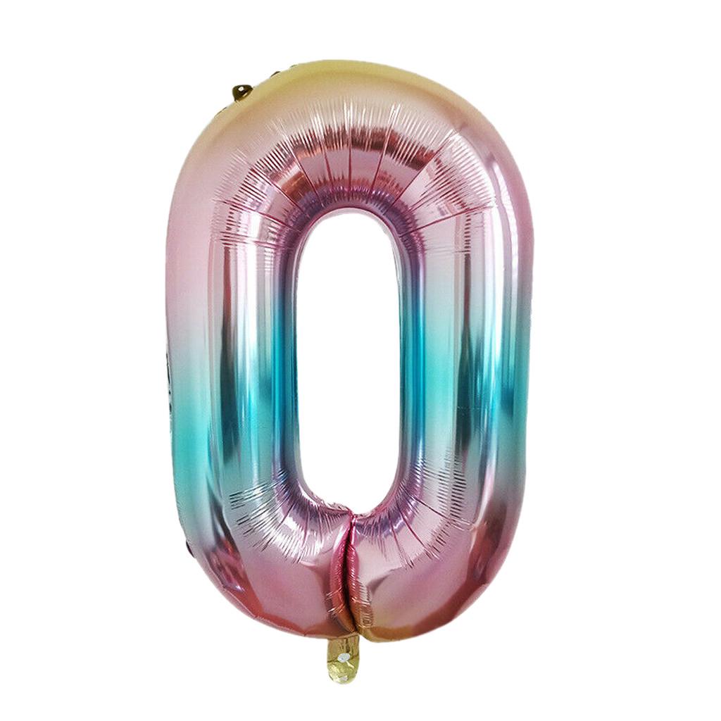 40 Inch  Gradient  Number 0-9 Foil Digital Balloons For Birthday Party