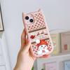Cat Ear Soft Phone Case for iPhone 16 15 14 13 12 11 Pro Max Plus XR TPU Anti-Drop Transparent Acrylic Back Cover NY29 Merry Christmas Christmas tree
