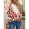 Christmas Candy 3D Digital Printed Women's Fashionable and Personalized Round Neck Long Sleeved T-shirt