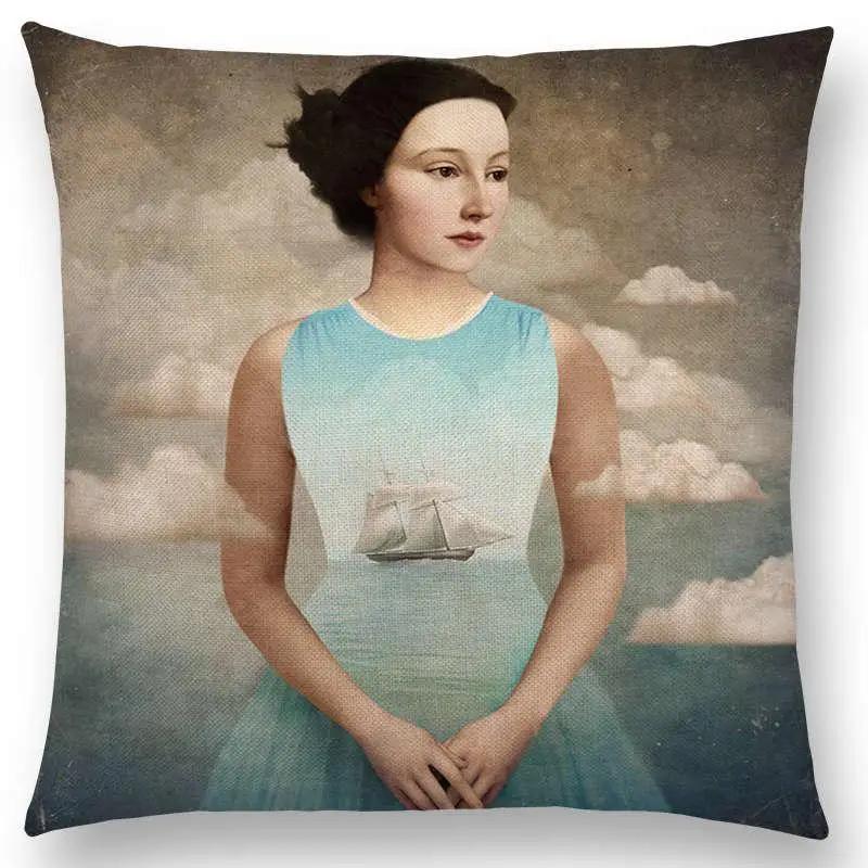 New Elegant Lady Lovely Girl Shakespeare Plays Fantasy Painting Heart Free Wish Sea Cushion Cover Sofa Throw Pillow Case