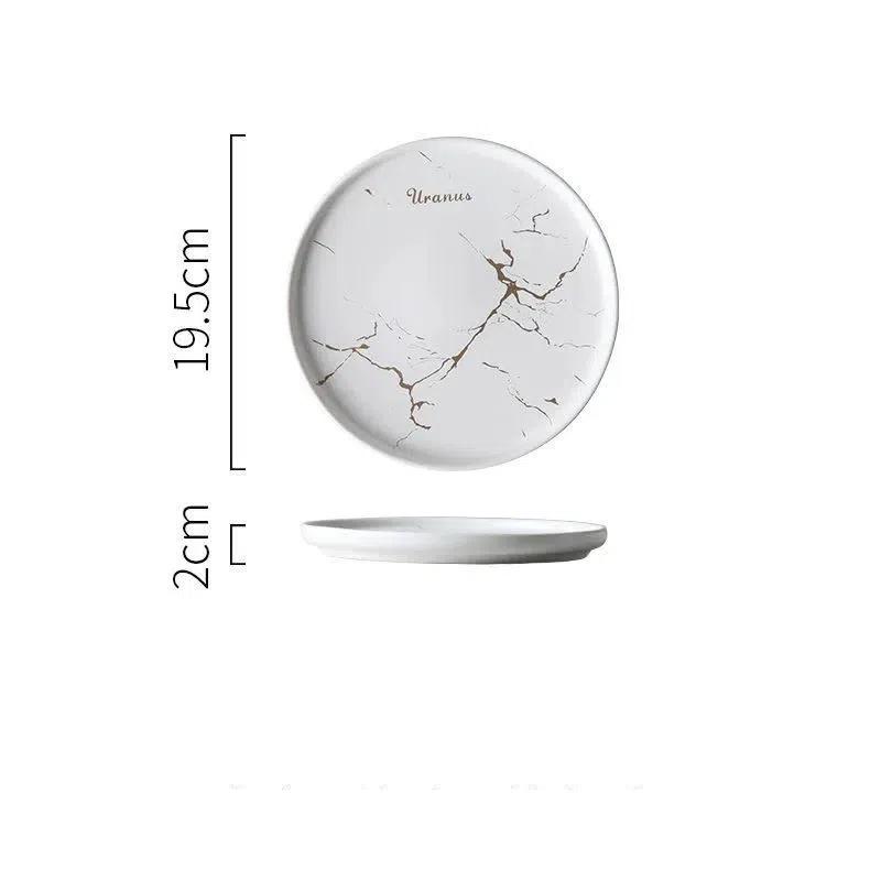 Farfurie ceramică Nordic Marble – Porțelan auriu pentru sushi, desert și friptură