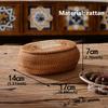 BHBL Rattan Box Storage Baskets with Lid, Rattan Basket, Handwoven Round Woven Basket, Desktop Decorative Box for Home,