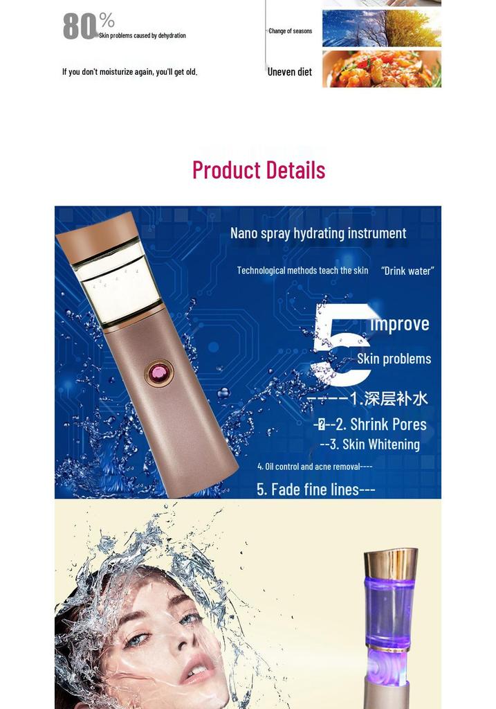 Portable Nano Facial Steamer Hydrating Device