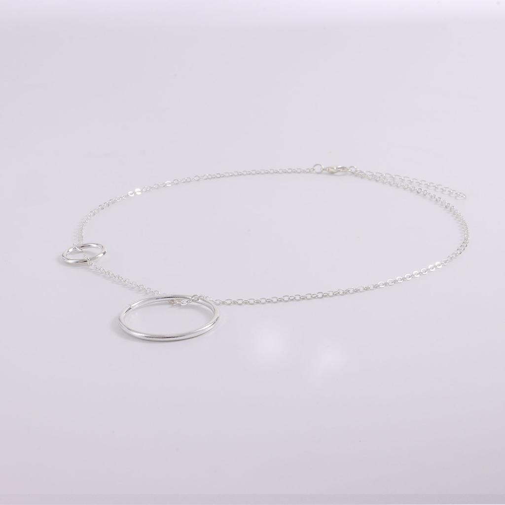 Europe, America, Fashionable New Size Ring Pendant Necklace Women, Geometric Temperament Popular Circle Collar