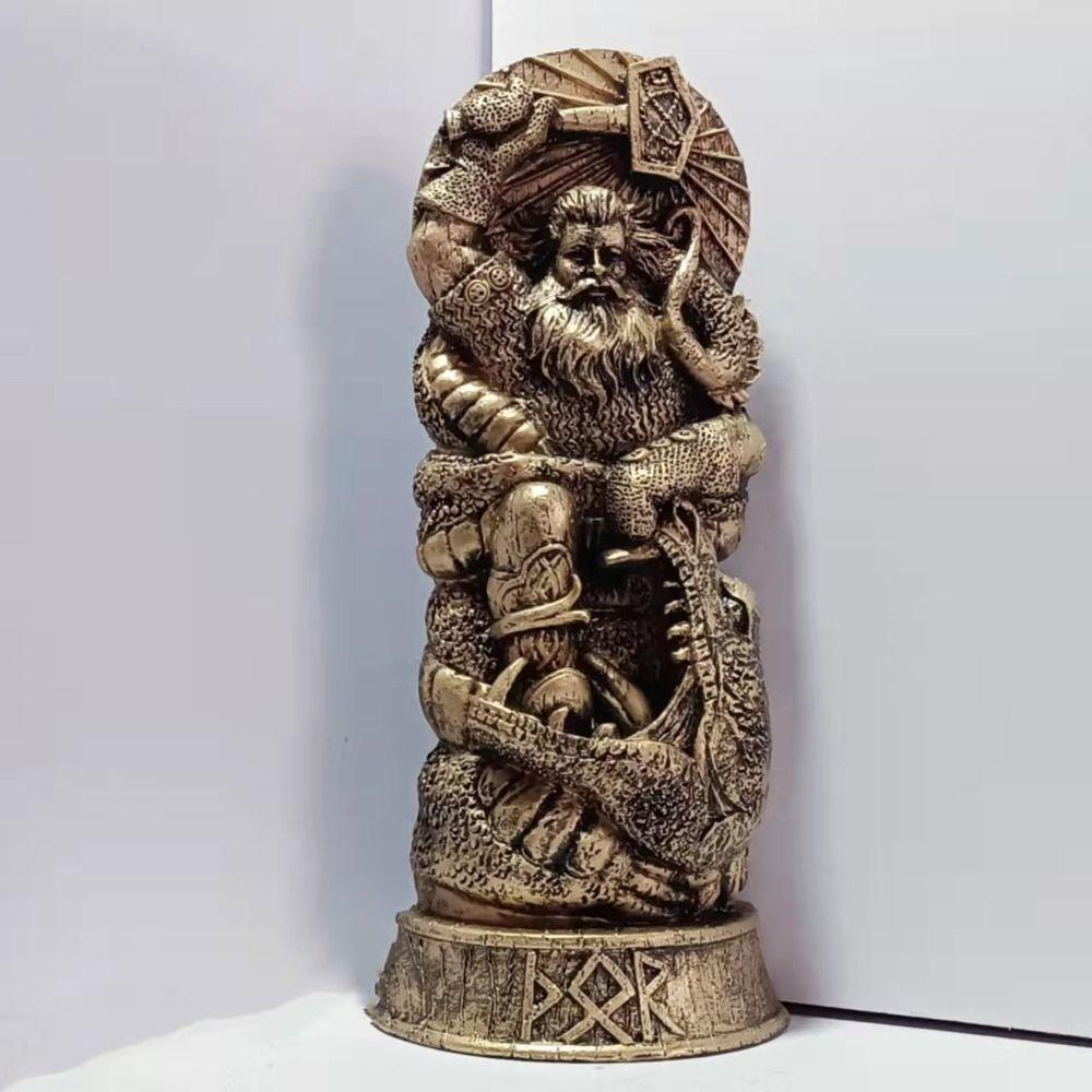 Retro Nordic Gods Sculpture Resin Crafts Mythical Freya Statue Collectible Carving Myths and Legends Statue Home Decoration