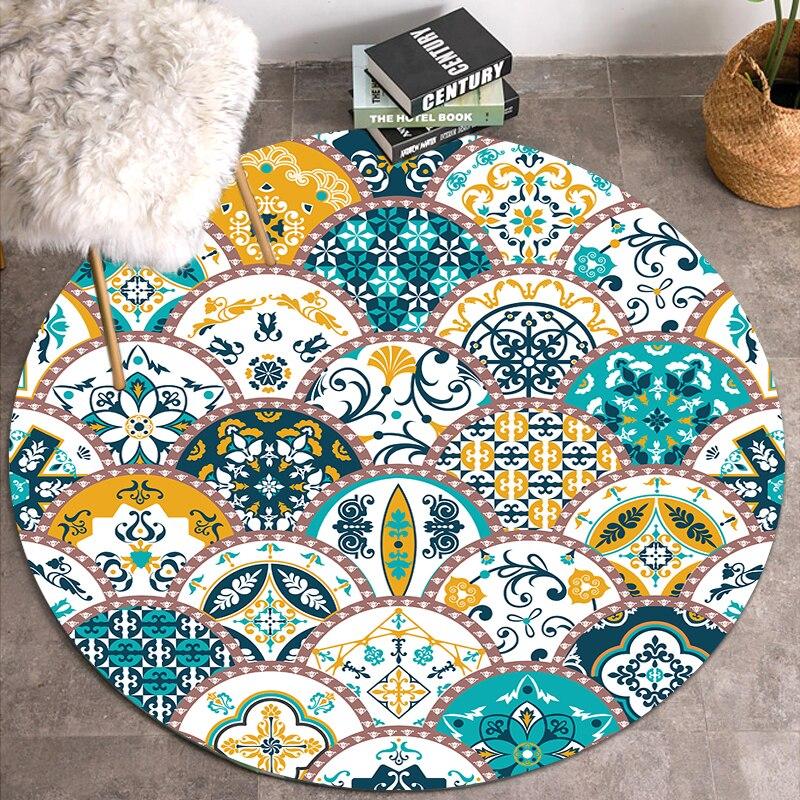 

Мультяшний круглий килим для вітальні Вінтажний килим Творча зона Великий килим Круглий килимок Придверний килимок Килими для спальні Килимок для ванної кімнати Diameter 60cm