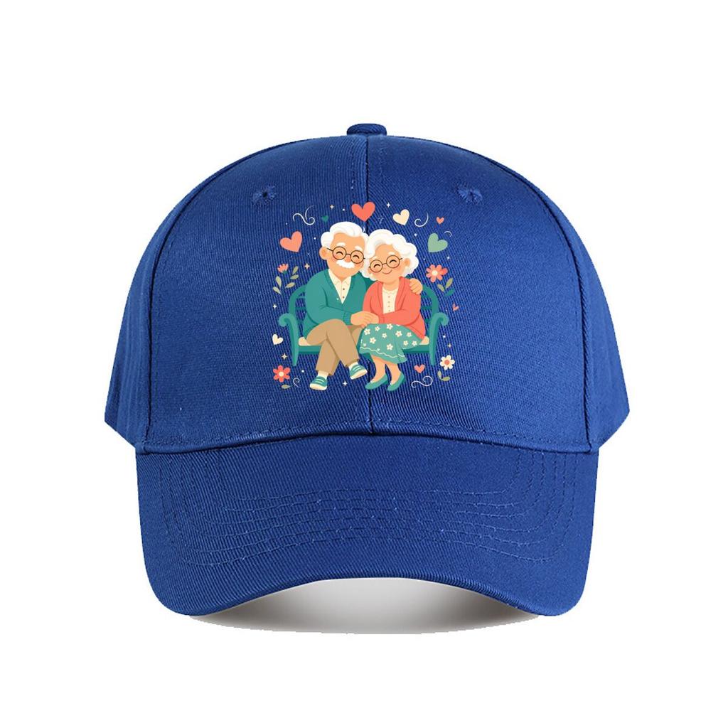 Sweet Senior Love Cartoon Couple Baseball Cap Fashion Outdoor Sports Sunhat Unisex Snapback Cap Womens