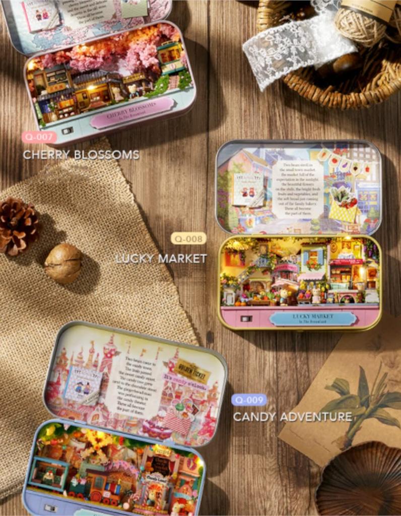 Little Swallow Miniature Handmade Kit Dollhouse Toy DIY Hobby Gift Box Tin (Lucky Market)