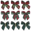 10/20Pcs Christmas Bows Xmas Tree Hanging Ornament Decorations for Home DIY Wreath Bowknot Noel Navidad 2024 New Year Gift Wrap