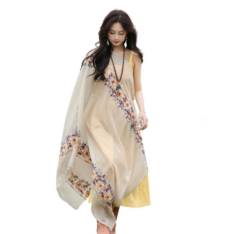 Shawl for Women In Summer Ethnic Style Sunscreen Boho Printed Scarf Dual-purpose Beach Big Scarf