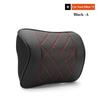 Nappa Leather Car Neck Cushion Waist Support Pillow Memory Foam Car Headrest Lumbar Support Seat Accessories Car Neck Pillow Set