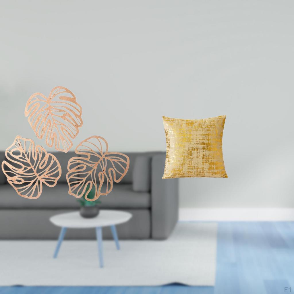 Creative Palm Leaves Wood Wall Decor And Elegant Throw Pillow Cover for Tropical Jungle Living Room