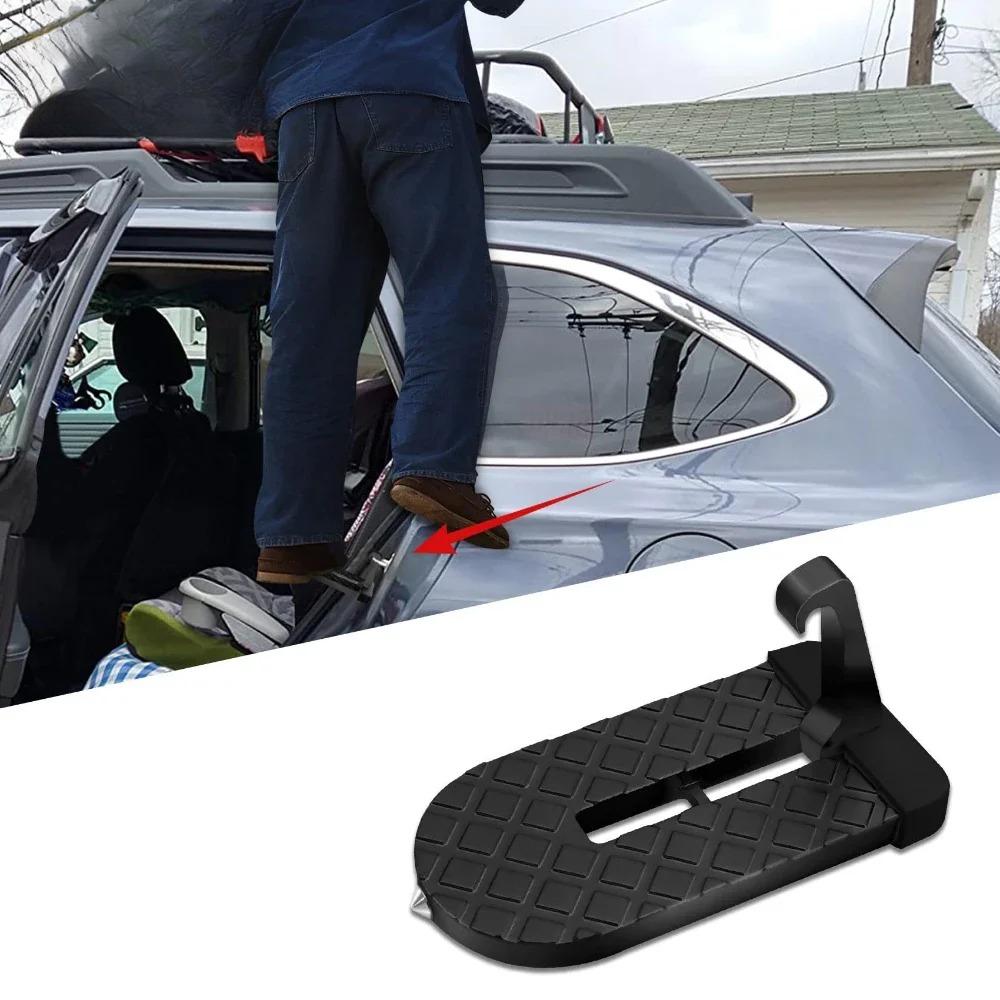 Foldable Car Roof Rack Step Car Door Foot Pedal Aluminum Alloy Latch Hook Safety Hammer Universal Car Accessory