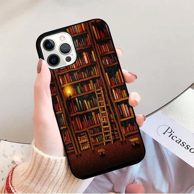 Read Books illustration Phone Case for iPhone 17 Air 16 16e 15 Plus for Apple 13 11 12 14 Pro Max Cover coque fundas