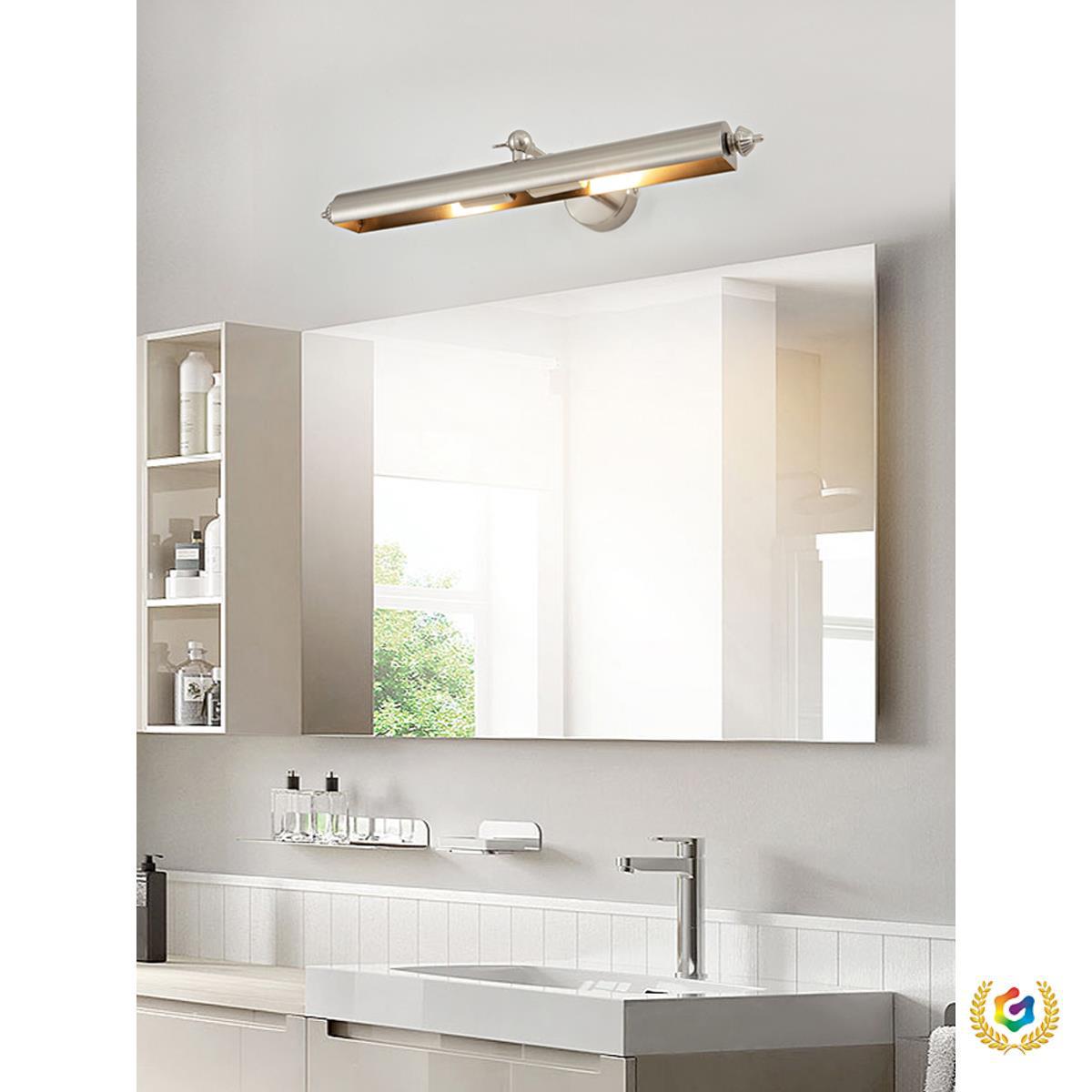 

American Minimalist Bathroom Vanity Mirror Light - Retro Makeup Wall & Bookcase Lighting. Black (LED 3000K Warm Light) E14 Base 2x9W