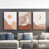 Abstrakte Mädchen Gesicht Blatt Sonne Mond Berg Nordic Poster Und Drucke Wand Kunst Leinwand Malerei Wand Bilder Für Wohnzimmer Dekor