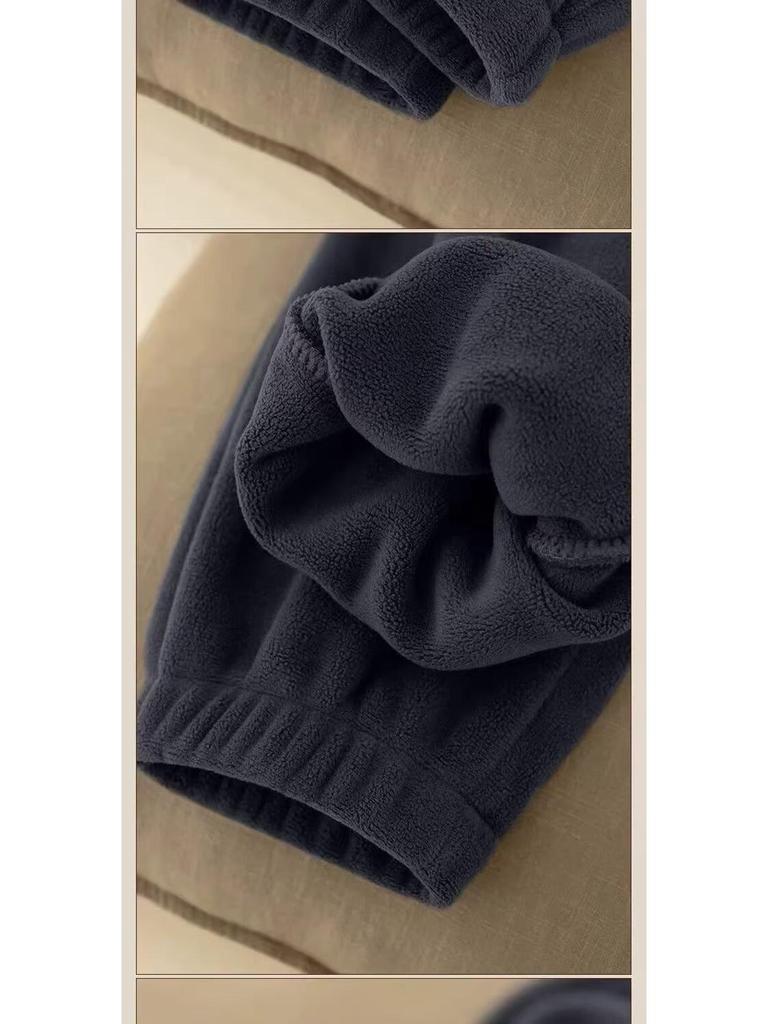 Heavyweight Double-Sided Coral Fleece Joggers for Boys - Autumn/Winter Thickened Loose Fit Warm Pants for Kids