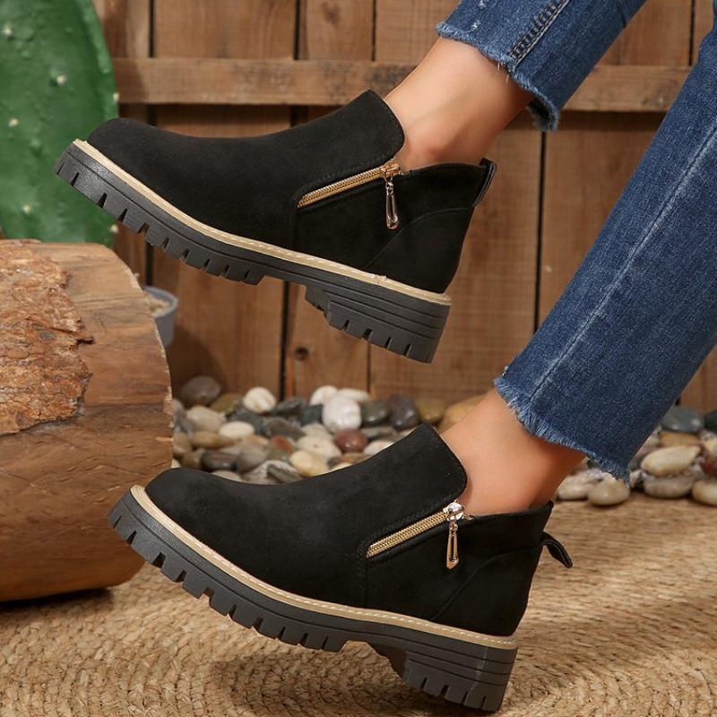 Best-selling Shoes: Thick-soled Women's Ankle Boots, New Round Toe Anti-slip Boots, Large Size