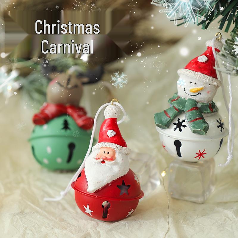 Retro Distressed Christmas Iron Art Pendants: Angel, Santa, Snowman