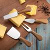 Cheese Knives Set Stainless Steel Wood Handle Mini Cutlery Kit for Kitchen Party Serving Tableware