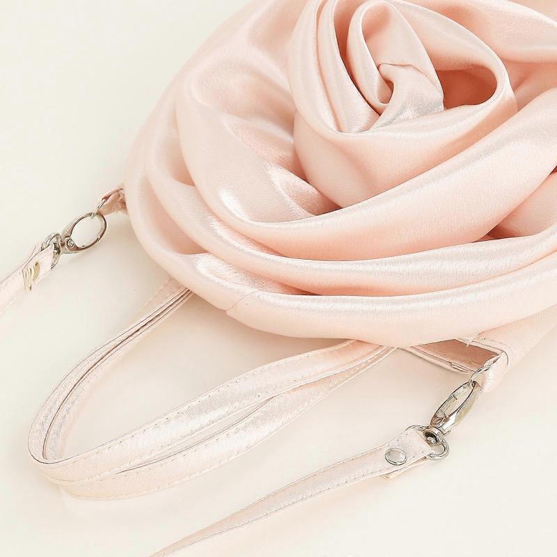 Shoulder Bag Clutch Bag 3D Rose Shape Crossbody Bag Handbag Fashion Tote Bag Banquet Prom Wedding Evening Bag Hot Pink