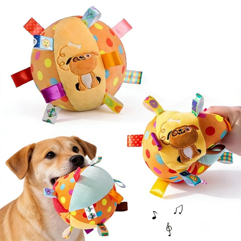 Pelota Interactiva Juguete para Perro para Masticadores Agresivos Entrenamiento Descompresión Resistente a Mordiscos Juguetes para Perro con Asa de Felpa y Campanas Suministros para Mascotas