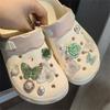 Vintage Rose Shoe Charms DIY Shoe Buckle Pearl Butterfly Detachable Decoraticoraon Buckle Shoe Accessories Girls Party Gift New