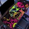 Neon Skull Large Gaming Mouse Pad NonSlip Rubber Base Stitched Edge Keyboard Mat For Pc Gamer Laptop Office Workspace
