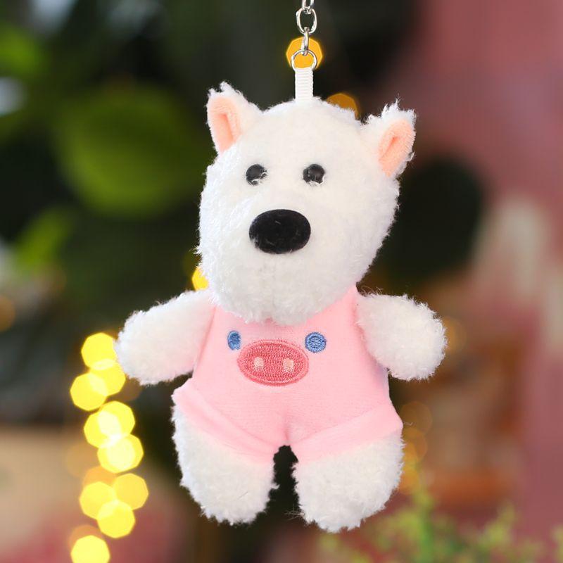 West Highland Puppy Plush Doll Keychain Trendy Couple Backpack Pendant Playground Doll Grab Machine